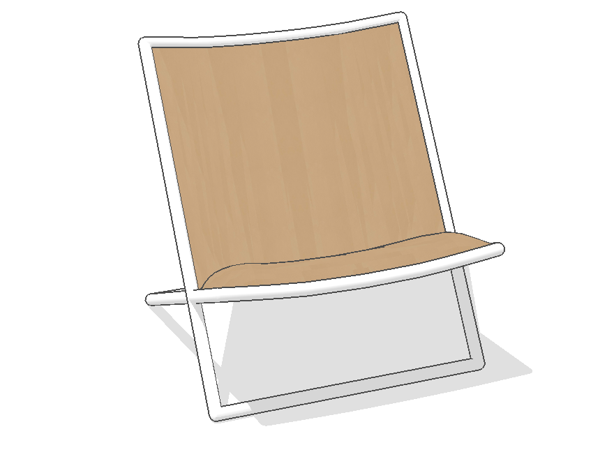 Scissor Chair detail elevation 3d model sketch-up file