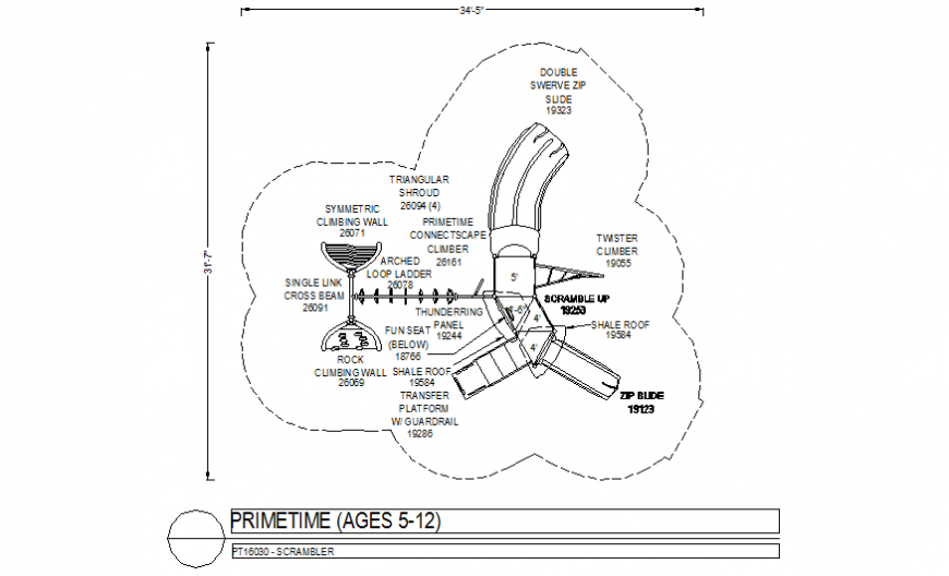 Scrambler prime time playing area plan dwg file