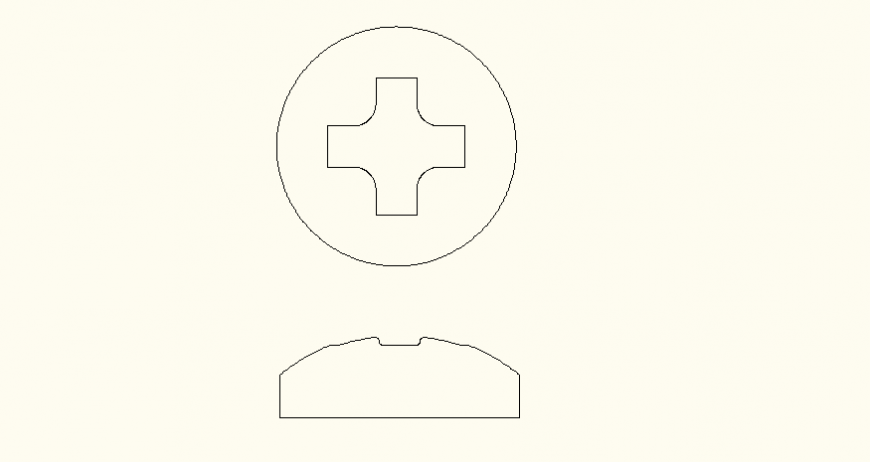 Screw head detail autocad file