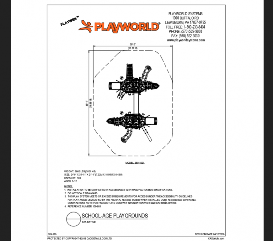 Sea battle top view structure details of themed park system dwg file