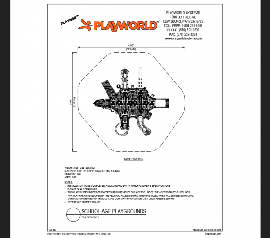 Sea serphen top view themed park design structure details dwg file