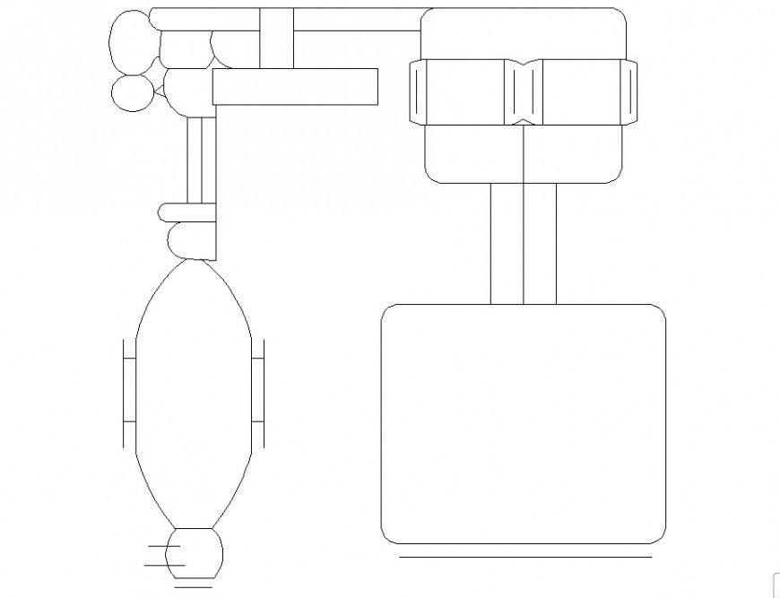 Seated biceps machine detail 2d view CAD gym equipment block layout dwg file