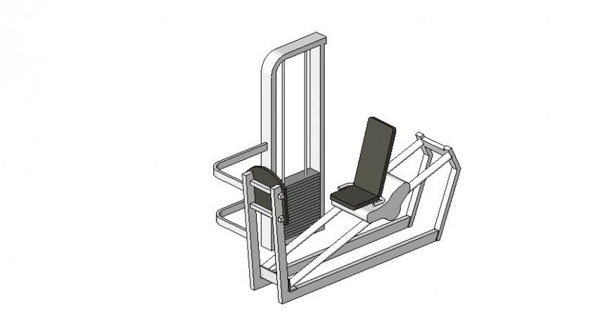 Seated leg press gym equipment block cad drawing details dwg file