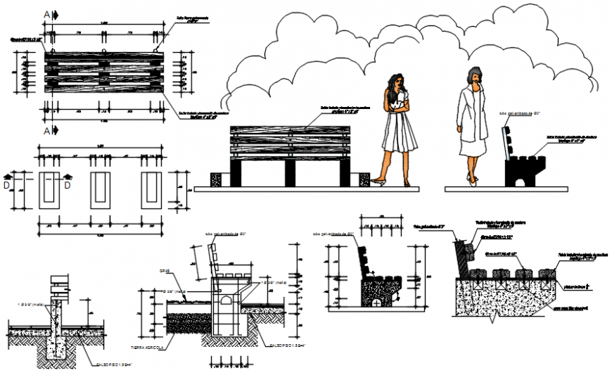 Banking furniture plan and elevation with detail in AutoCAD file
