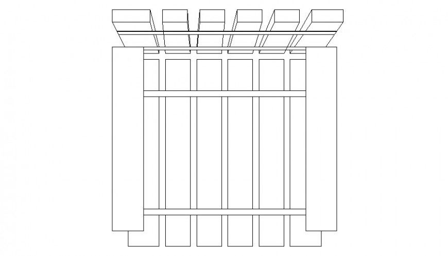 Seating chair detail elevation 2d drawing in autocad