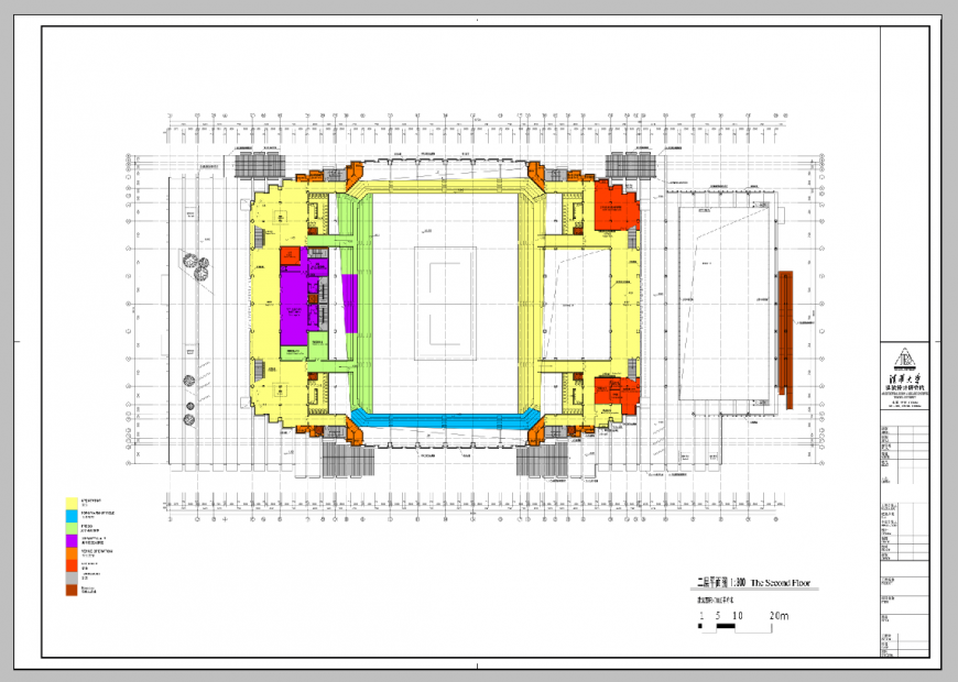 Second-floor plan of an industrial building detail 2d view dwg file