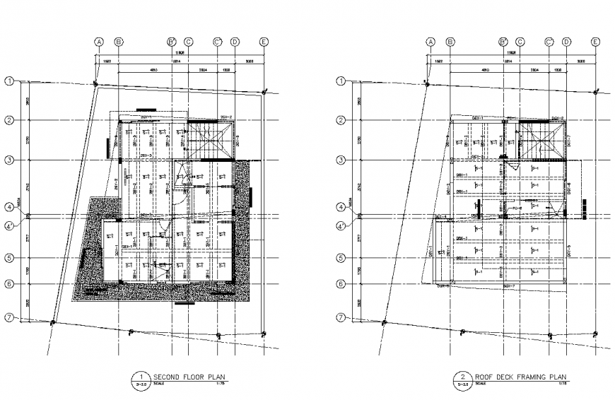 Second and roof floor framing plan layout file