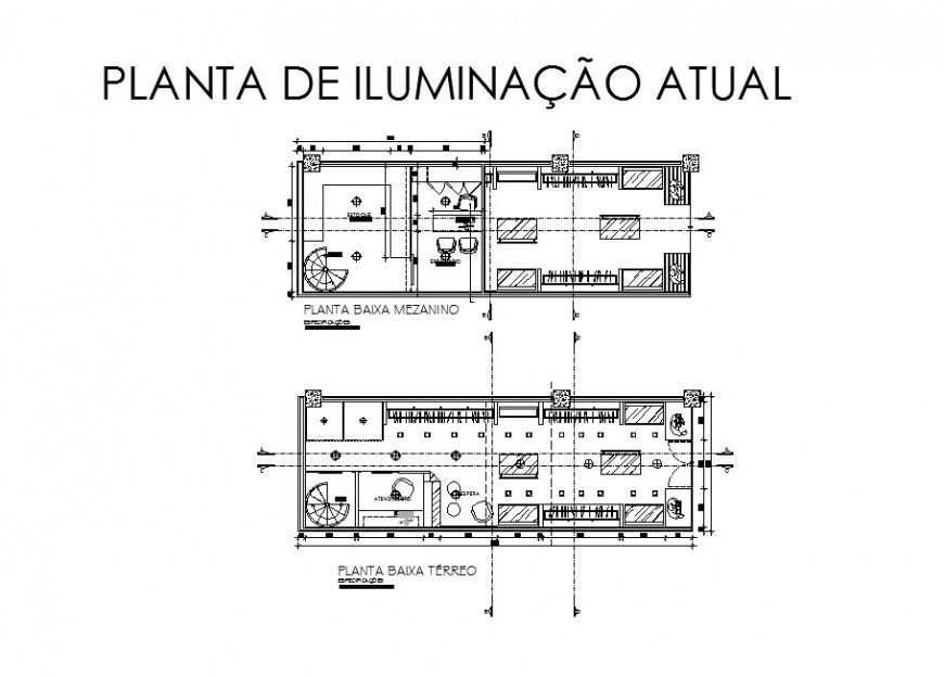 Second and third floor distribution plan details of office building dwg file
