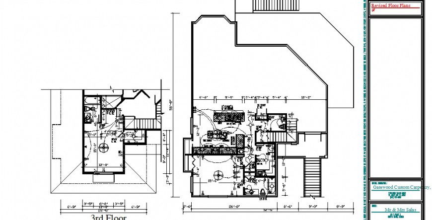 Second and third floor framing plan cad drawing details dwg file