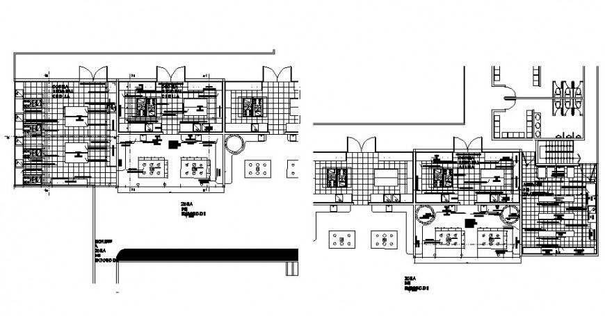 Second and third floor plan details of gasometer school dwg file