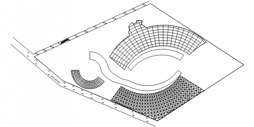 Second floor distribution plan details of shopping mall building dwg file