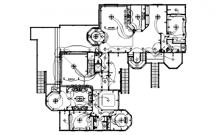 Second floor electrical layout plan details of house building dwg file