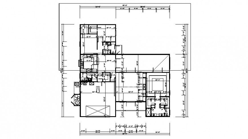 Second floor framing plan details of one family house dwg file