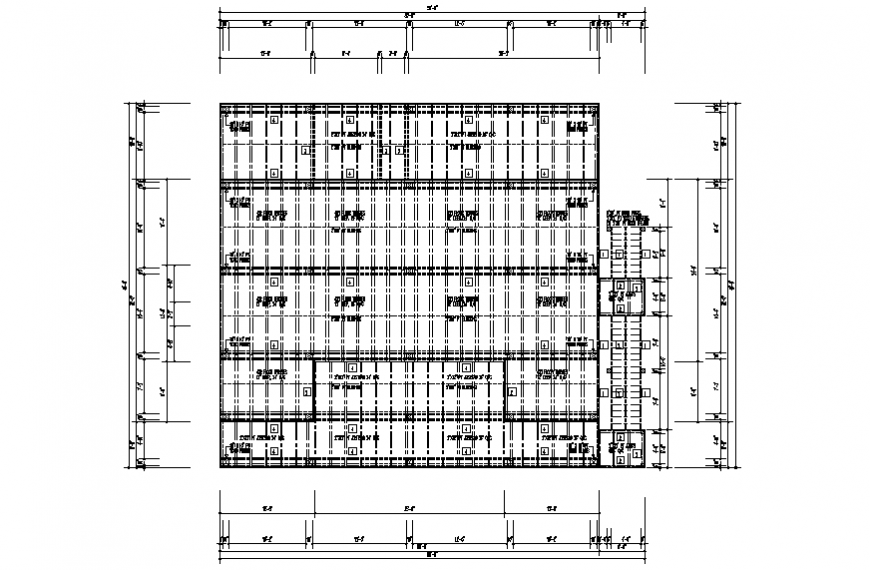 Second floor framing plan structure details of house dwg file