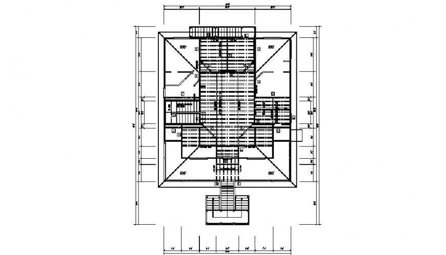 Second floor framing plan structure details of office building dwg file