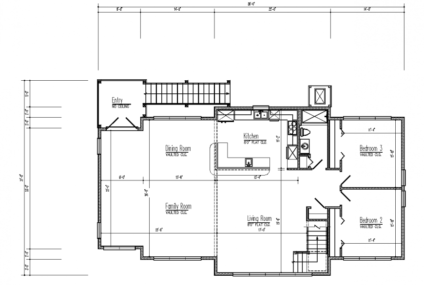 Second floor plan of house design with architectural detail dwg file