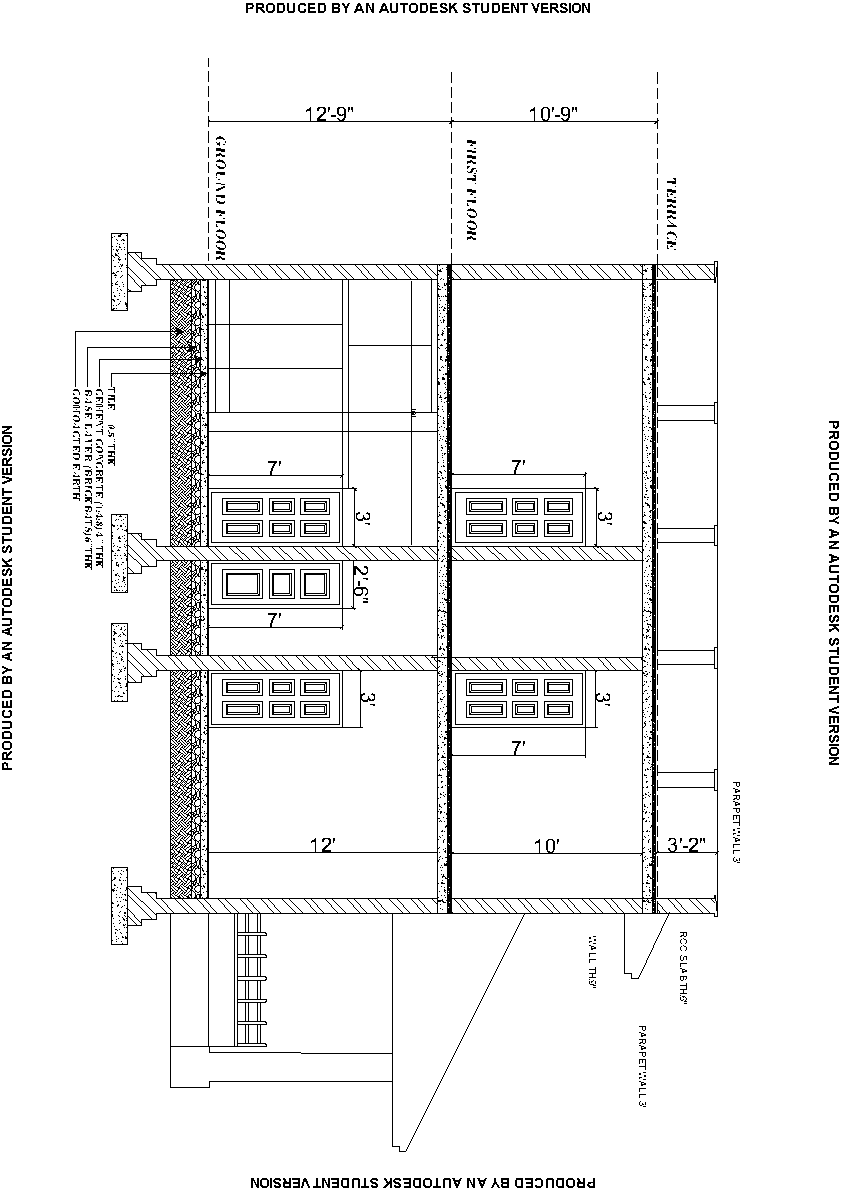 House Sectional Elevation DWG File