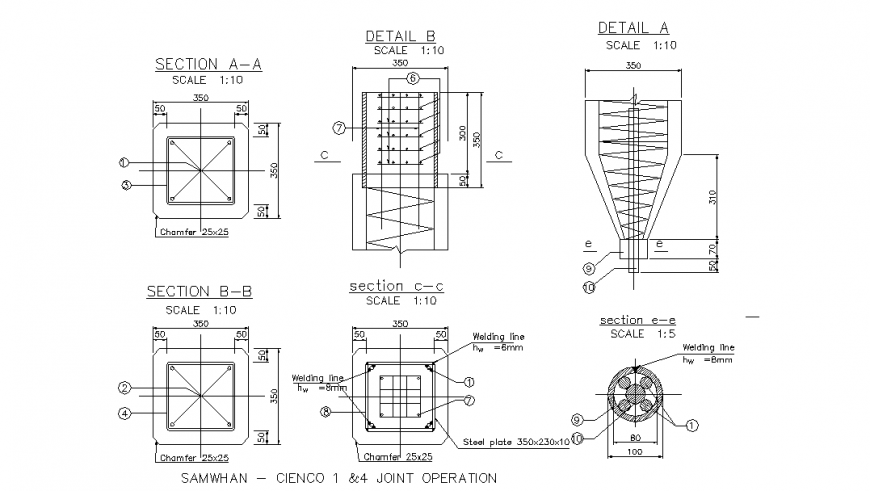 Section - cienco 1 &4 joint operation Section detail