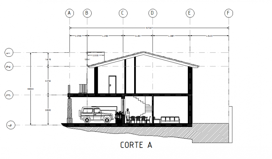 Section A-A’ house plan