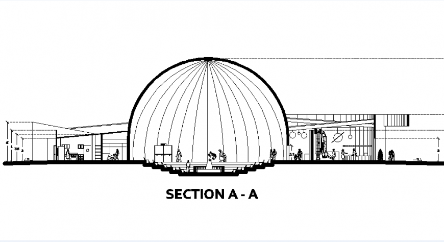 Section A-A’ Planetarium plan autocad file