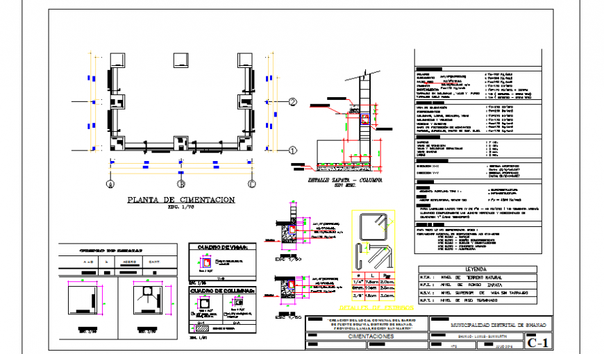 Section and detail drawing of common local bridge design drawing