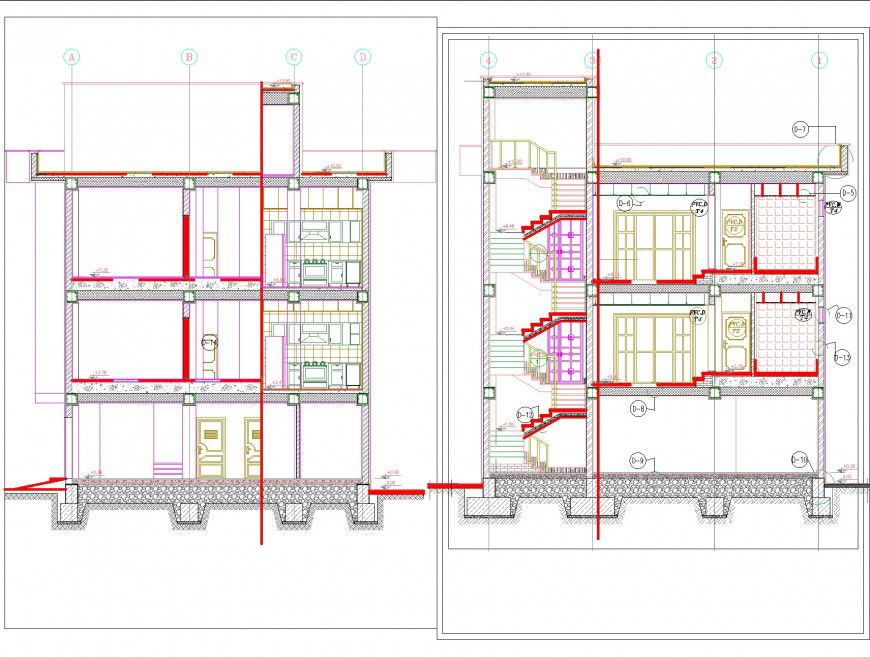 Section apartment details dwg file