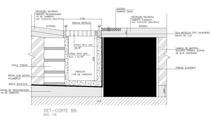 Section B-B’ Slope granite plan dwg file