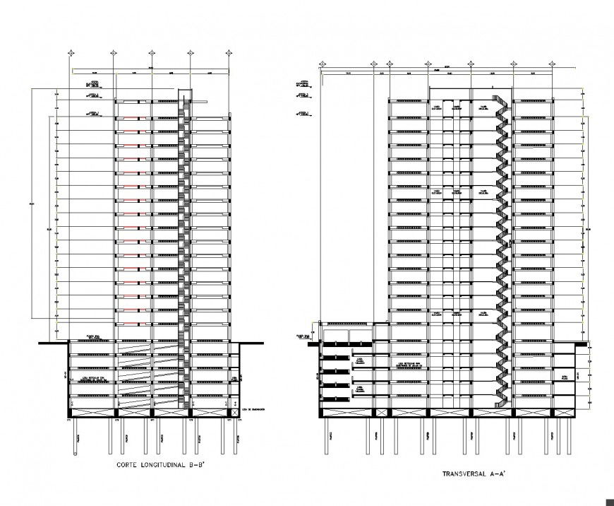 Section Building departments with reticular layout file