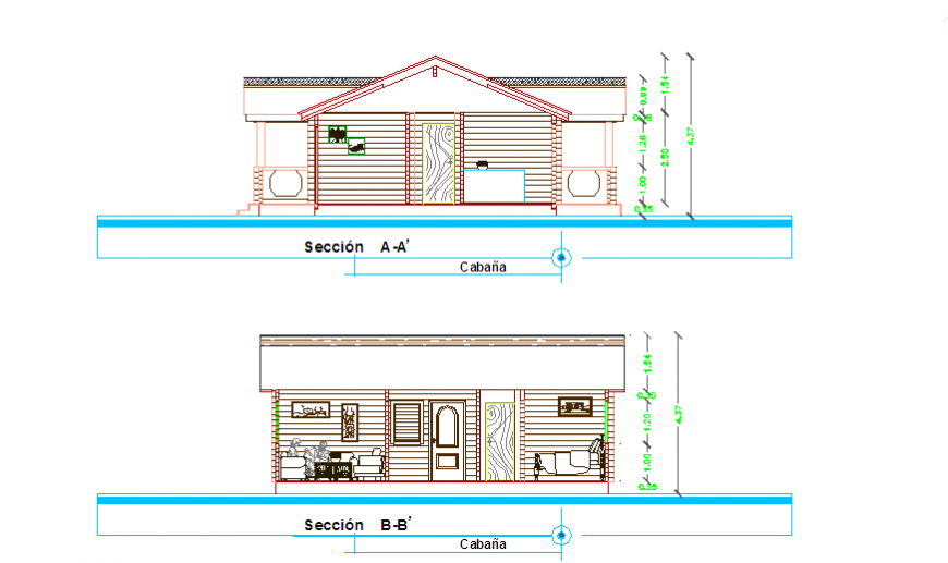 Section design layout plan of small layout plan design drawing