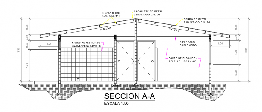 Section design of basic drawing of preliminary housing design drawing