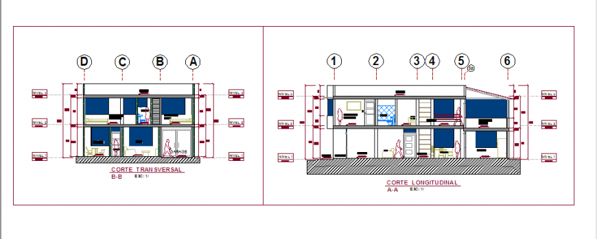 Section design of home renovation design drawing
