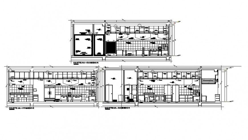 Section detail of kitchen block 2d view CAD construction block layout autocad file