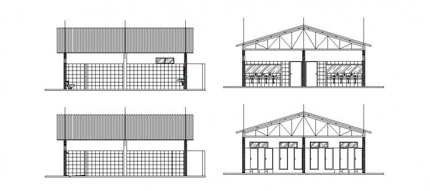 Section detail sanitary public toilet block layout file in dwg format