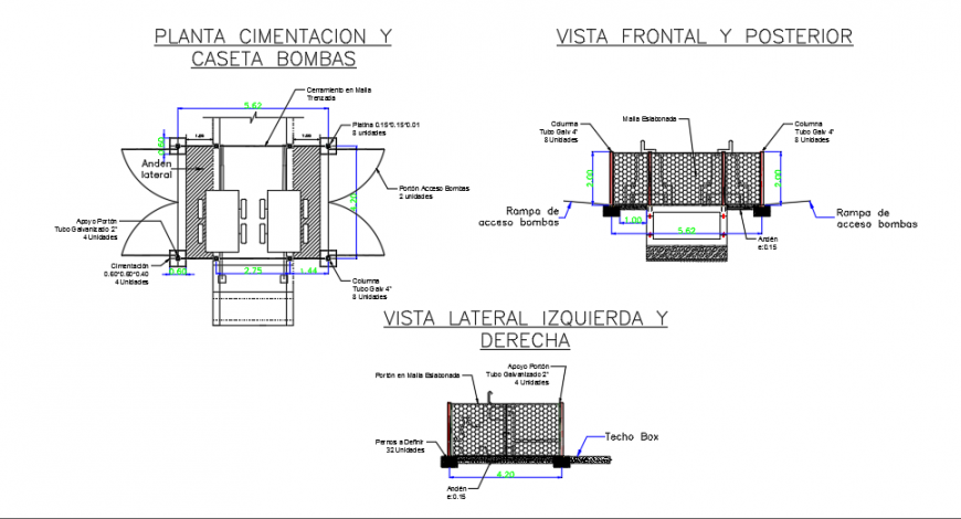 Section drawing for hydraulic pump design drawing