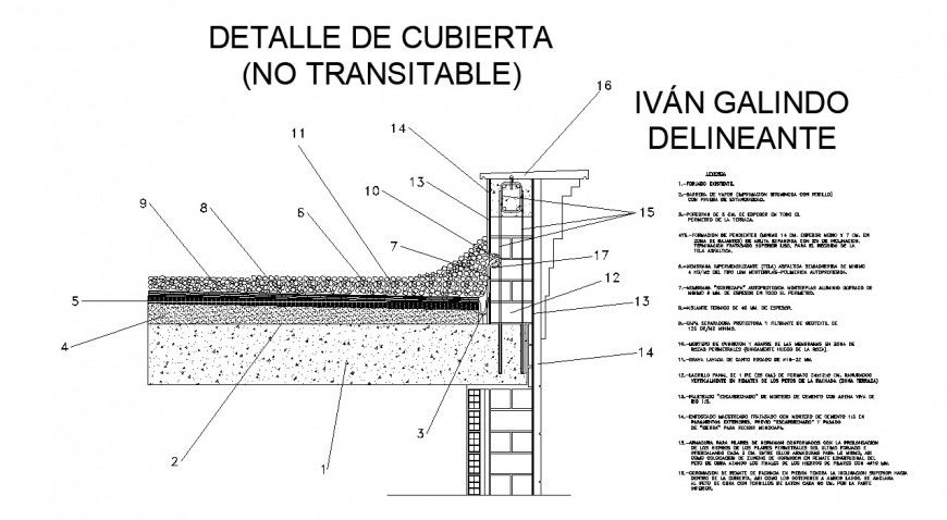 Section drawing of floor and wall section in dwg file.