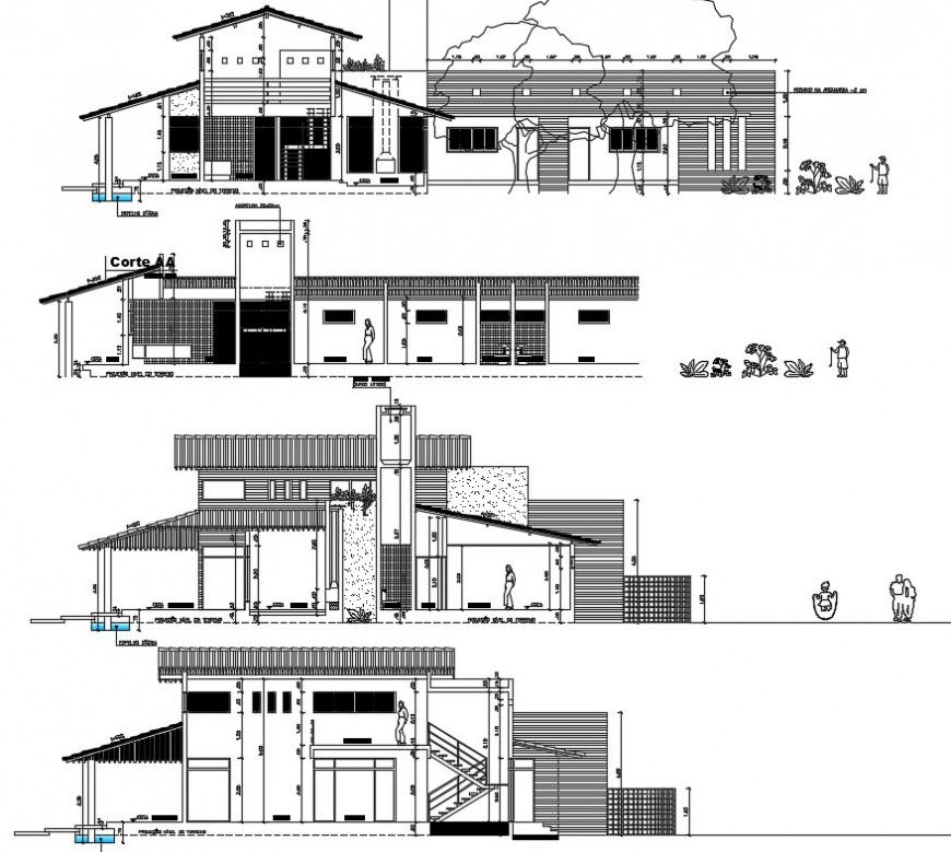 Section drawings details of housing apartment dwg autocad file