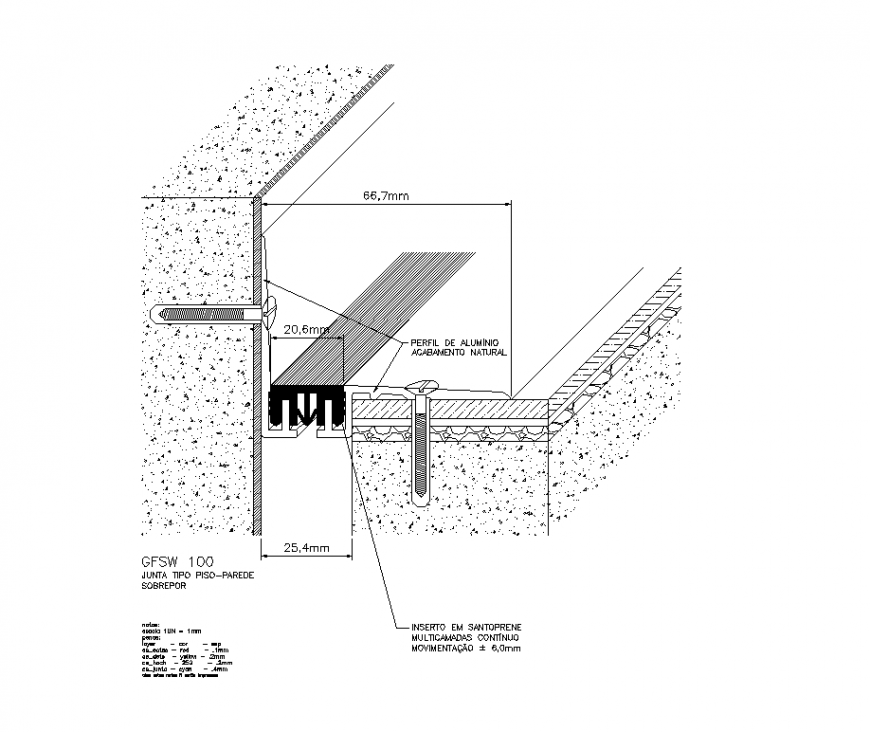 Section expansion joints plan dwg file