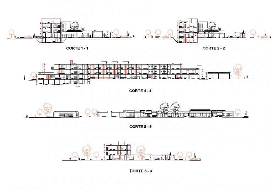 Section hospital plan autocad file
