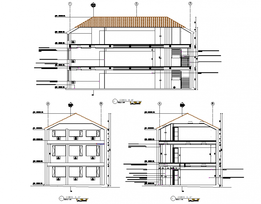 Section housing architect planning layout file