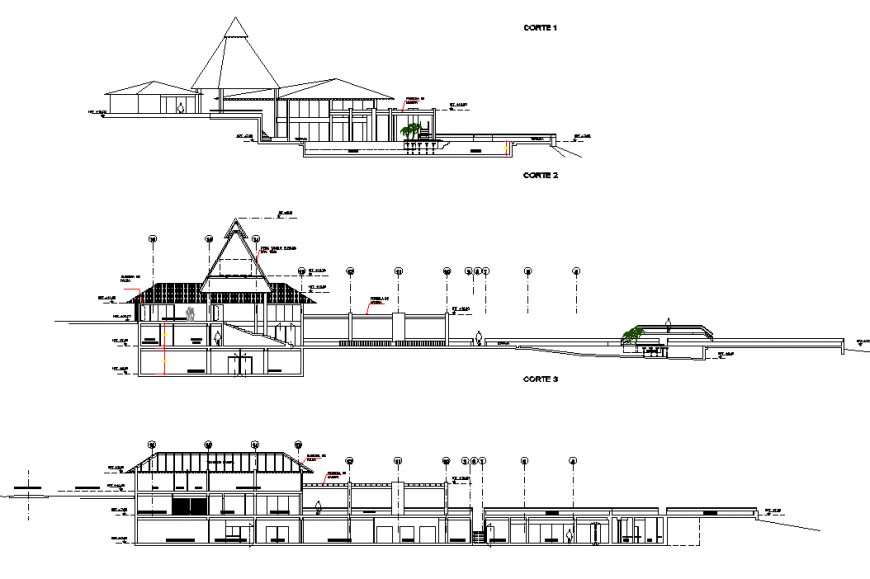 Section housing plan autocad file