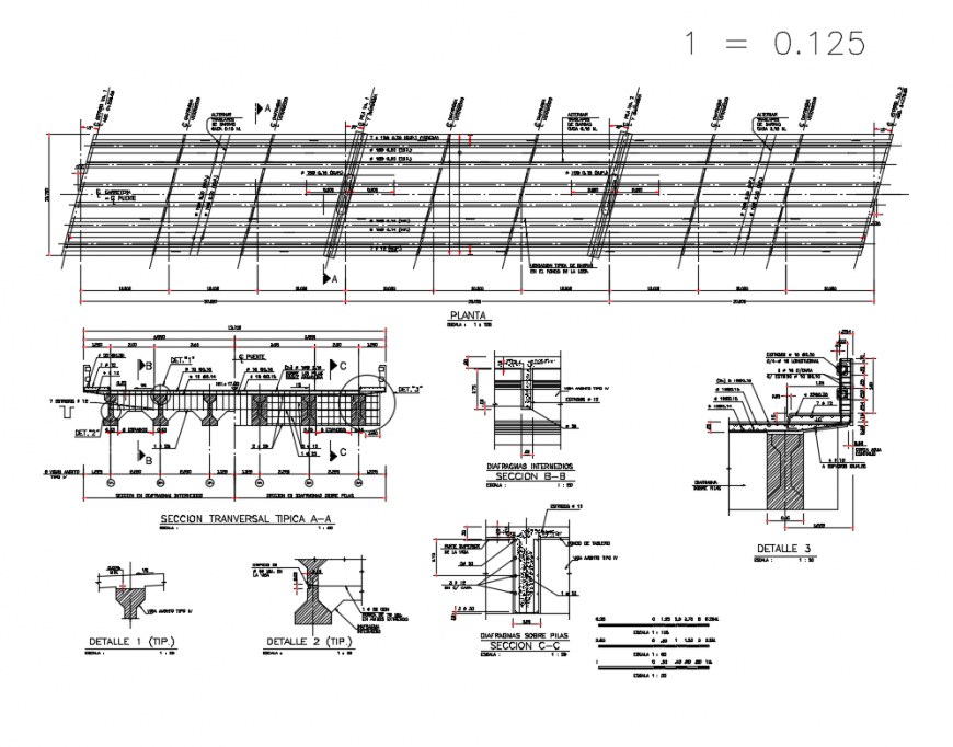 Section irrigation drainage constructive plumbing details dwg file