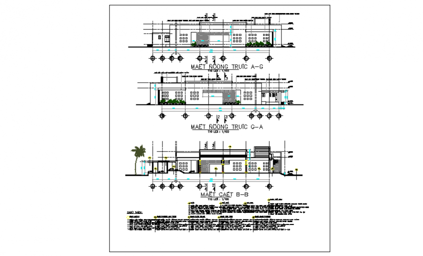 Section Layout plan of community center design drawing