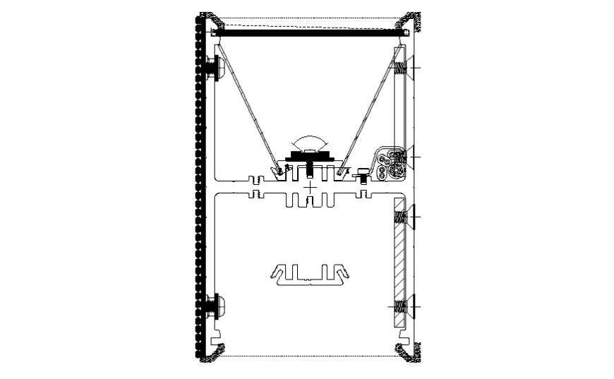 Section machine door detail dwg file