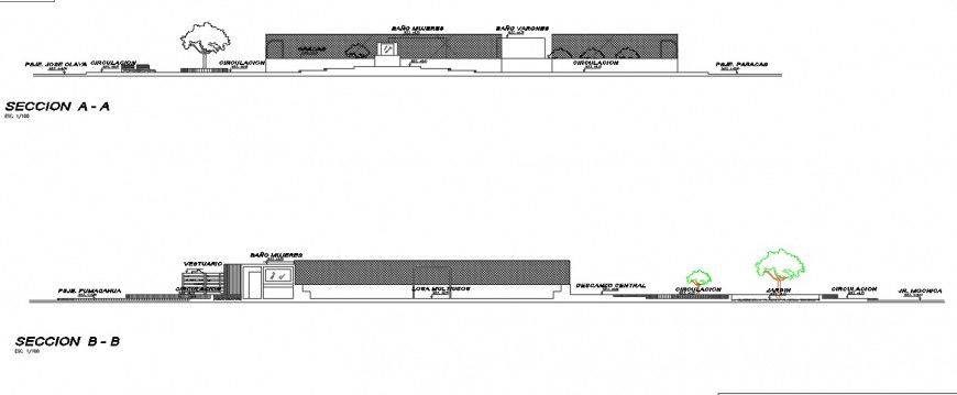 Section of bungalow gate plan autocad file