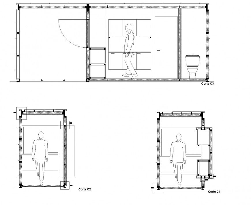 Section of cabin plan layout file