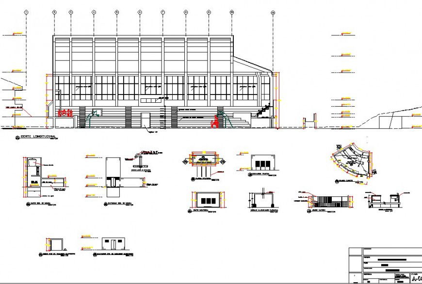 Section of club house plan autocad file