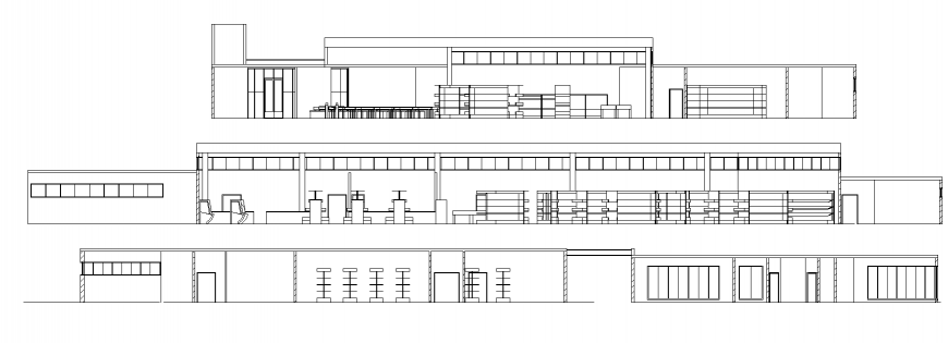 Section of commercial office in dwg file.