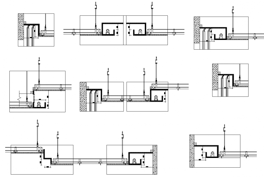 Section of door plan detail dwg file