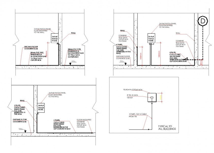 Section of electrical point detail dwg file