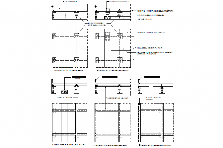 Section of floating floor detail dwg file